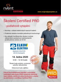 14.1.2020 - Raychem školení Certified PRO Hustopeč